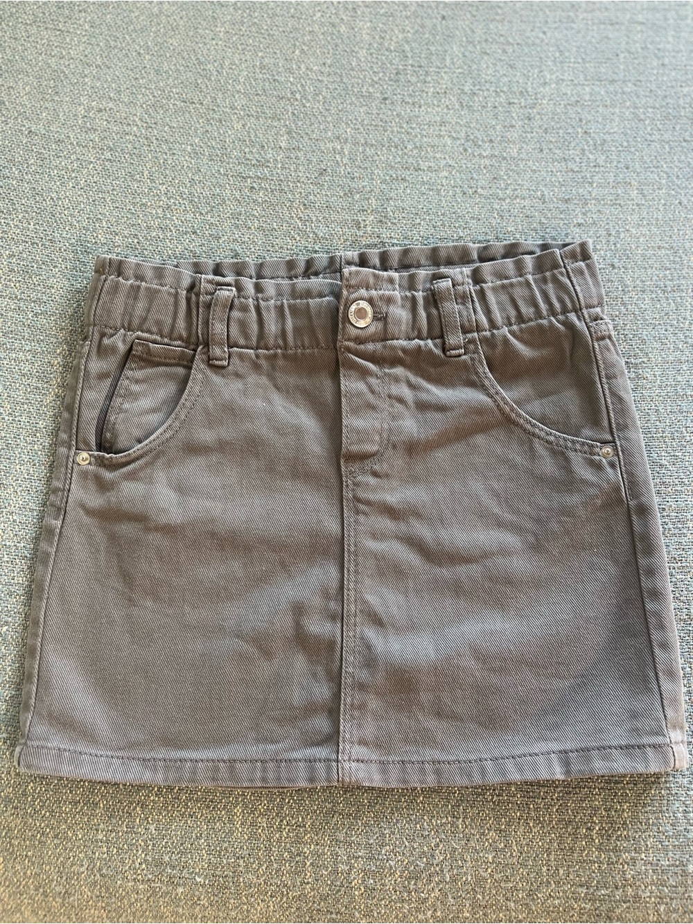 H&M Girls' Charcoal Elastic-Waist Pocket Skirt